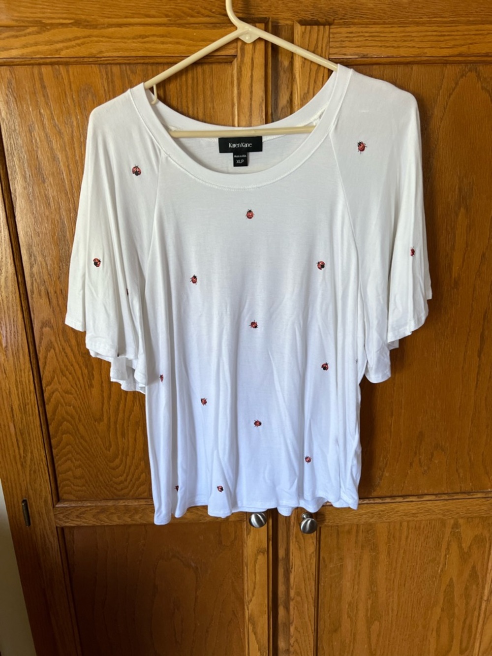 Karen Kane Short Batwing Sleeves Ladybug Shirt